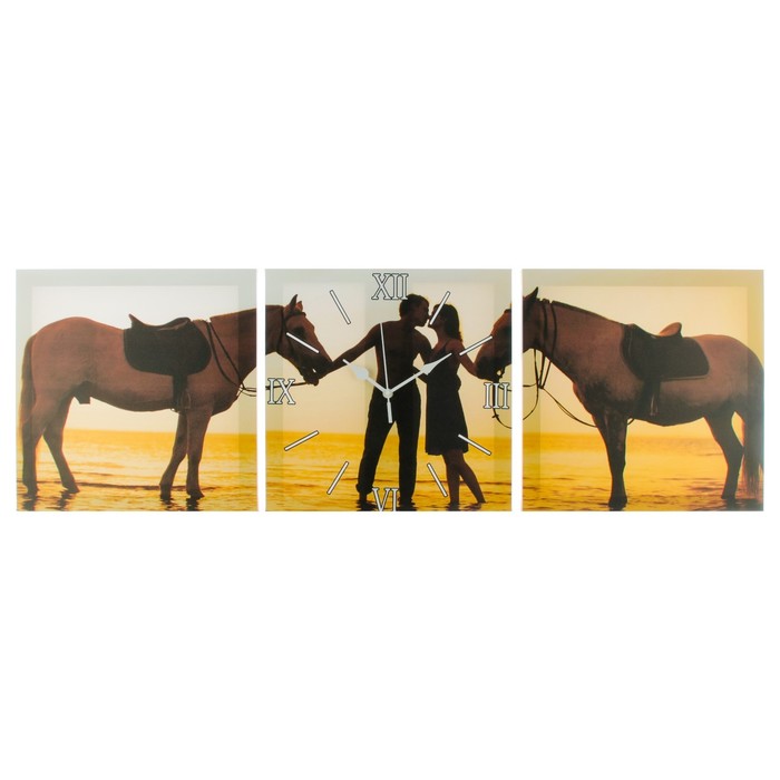 Часы настенные модульные «Влюблённая пара», 35 × 110 см