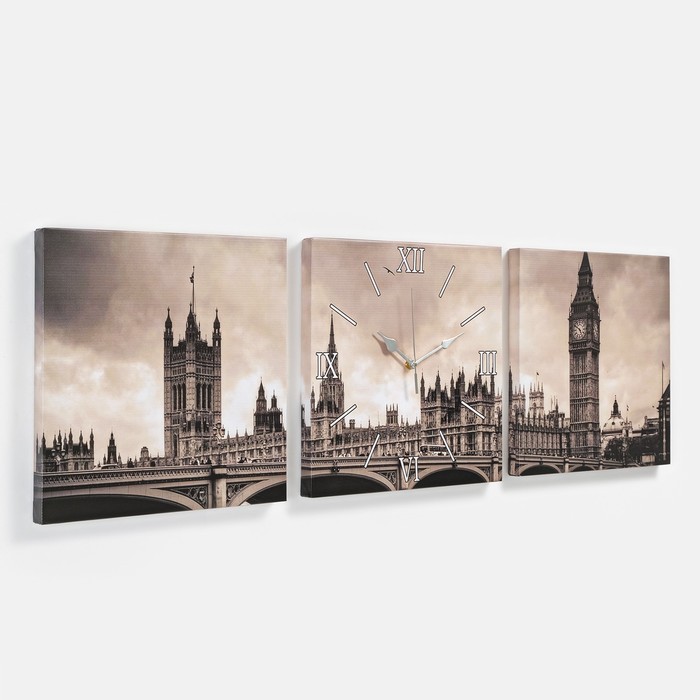 Часы настенные модульные «Биг-Бен», 35 × 110 см