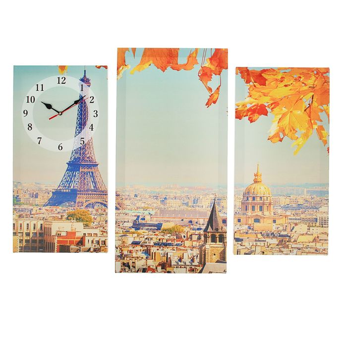 Часы настенные модульные «Эйфелева башня», 60 × 80 см