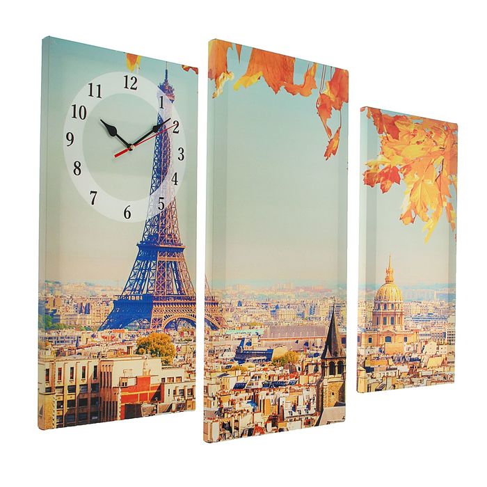 Часы настенные модульные «Эйфелева башня», 60 × 80 см