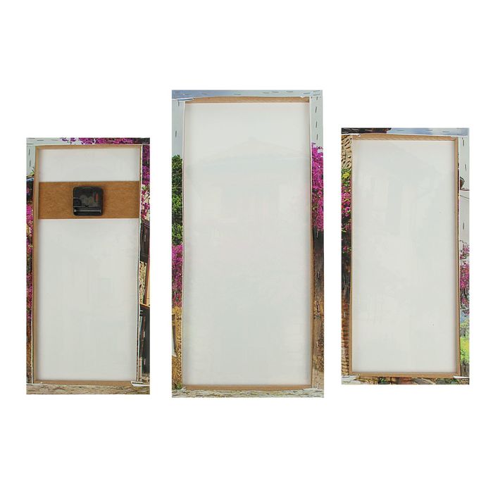 Часы настенные модульные «Украшенные цветами дома», 60 × 80 см