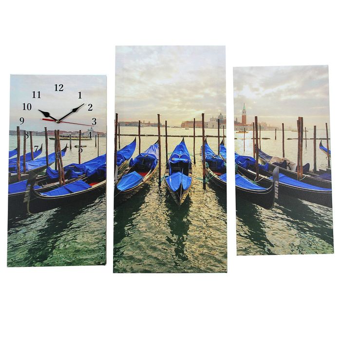 Часы настенные модульные «Лодочная станция», 60 × 80 см