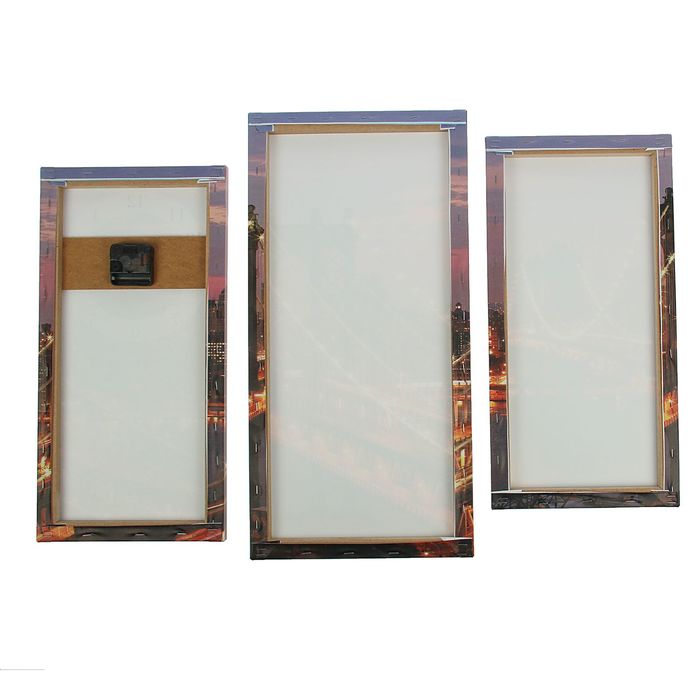 Часы настенные модульные «Светящийся мост ночью», 60 × 30 см и 50 × 25 см