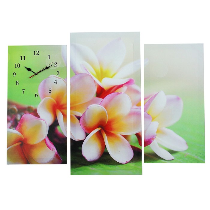 Часы настенные модульные «Сиреневые цветы», 60 × 80 см часы настенные модульные белые тюльпаны 60 × 80 см