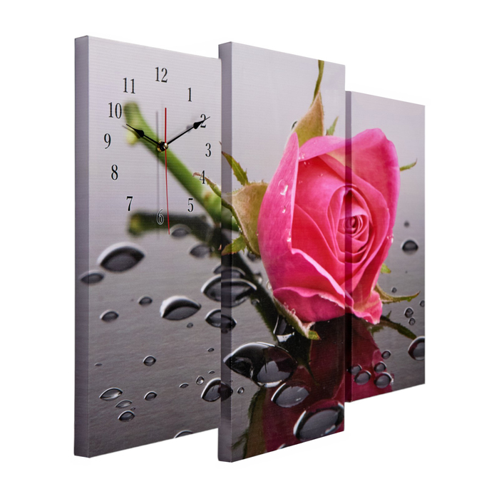 фото Часы настенные, модульные, серия: цветы, "розовая роза", 60х80 см сюжет