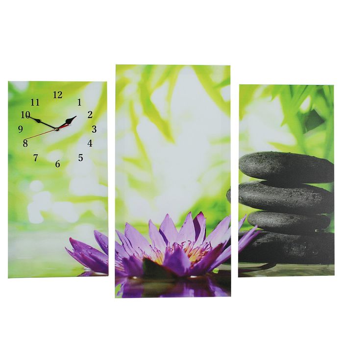 Часы настенные модульные «Цветок и камни», 60 × 80 см