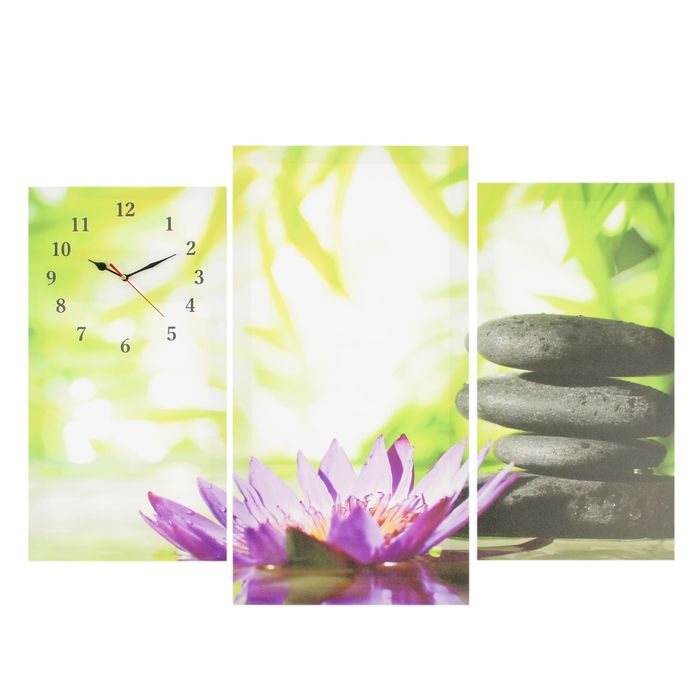 Часы настенные модульные «Цветок и камни», 60 × 80 см