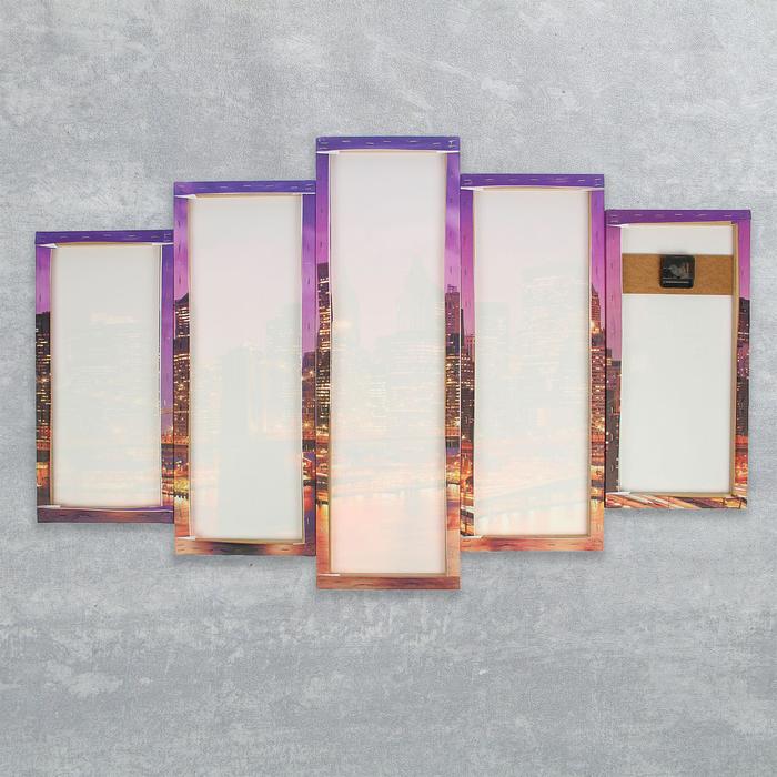 Часы настенные модульные «Огни вечернего города», 80 × 140 см