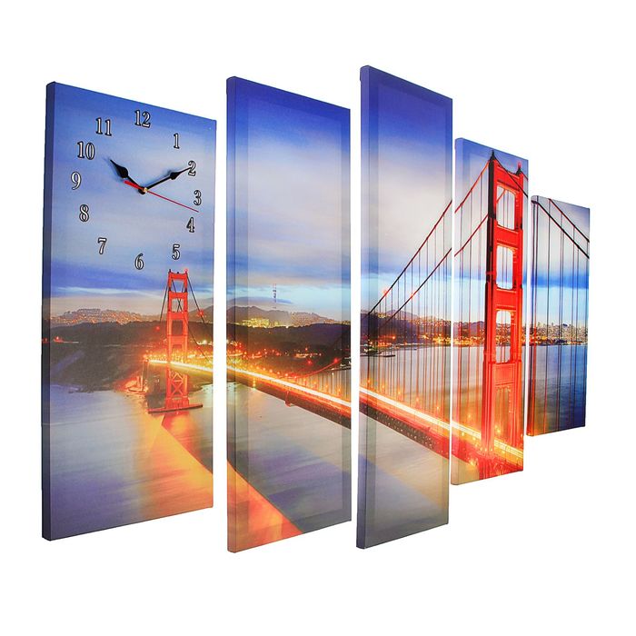Часы настенные модульные «Мост Золотые ворота», 80 × 140 см