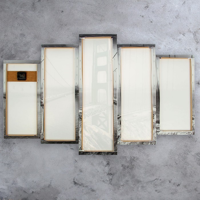 Часы настенные модульные «Мост Золотые ворота. Хром», 80 × 140 см