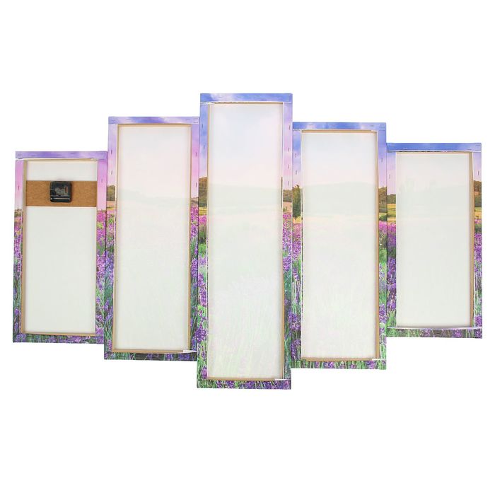 Часы настенные модульные «Поле фиолетовых цветов», 80 × 140 см