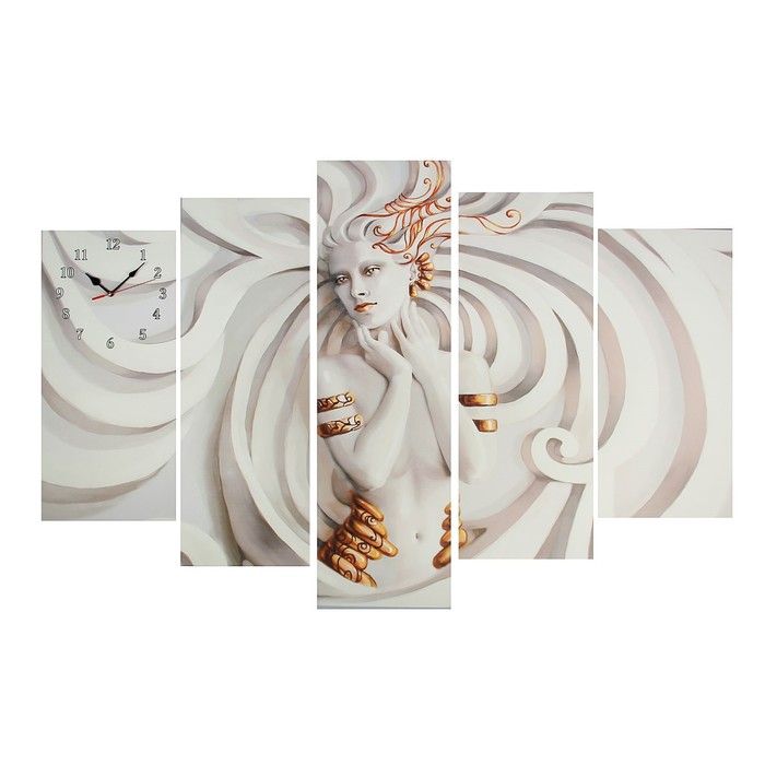 Часы настенные, модульные, серия: Интерьер Скульптура девушки, 80х140 см часы настенные модульные серия цветы цветок на камне 80х140 см