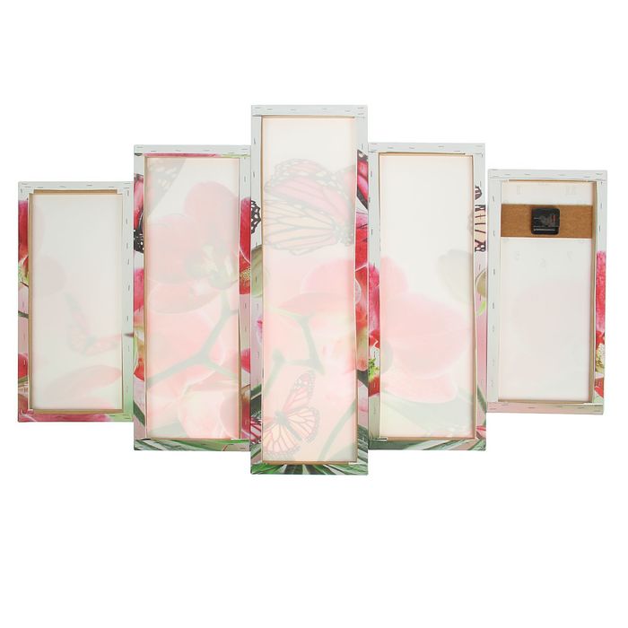 Часы настенные модульные «Орхидеи и бабочка», 80 × 140 см