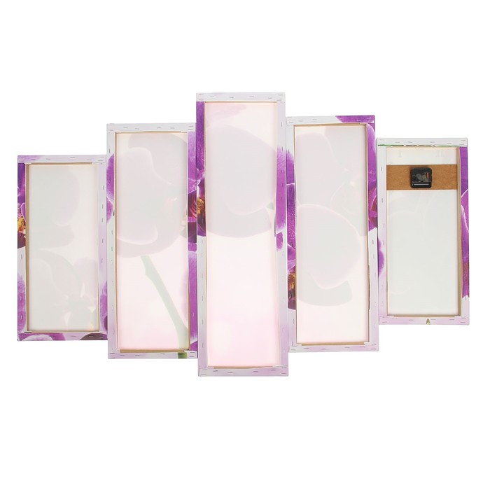 Часы настенные модульные «Фиолетовые орхидеи», 80 × 140 см