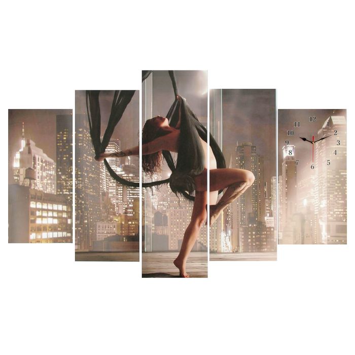 Часы настенные модульные «Девушка на качелях», 80 × 140 см