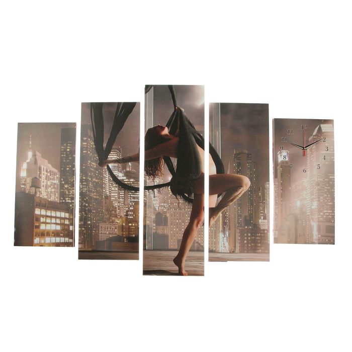 Часы настенные модульные «Девушка на качелях», 80 × 140 см