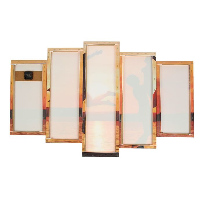 Часы настенные модульные «Влюблённая пара на закате Солнца», 80 × 140 см