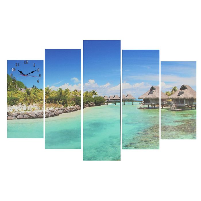 Часы настенные модульные «Тропический рай», 80 × 140 см