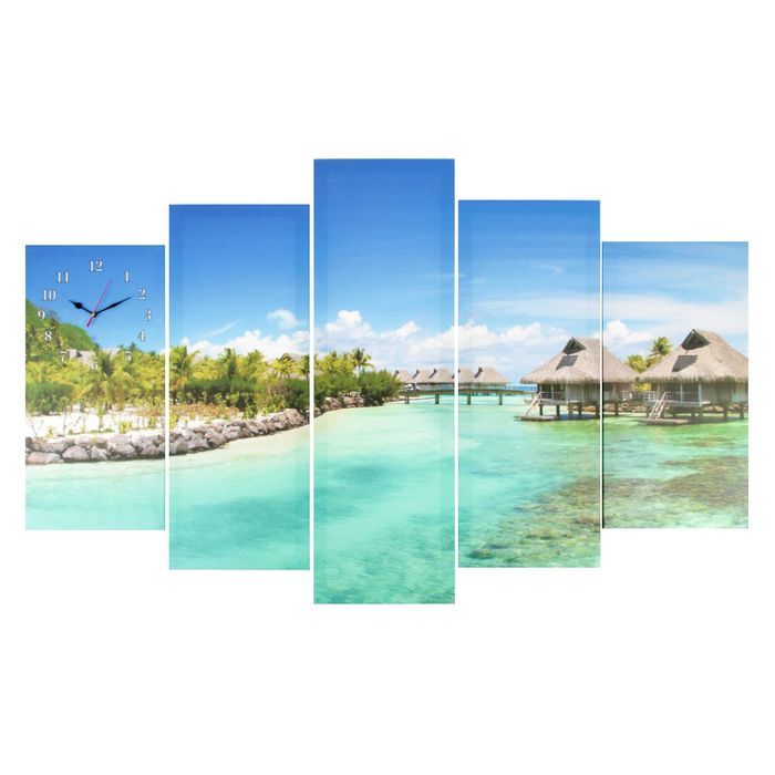 Часы настенные модульные «Тропический рай», 80 × 140 см