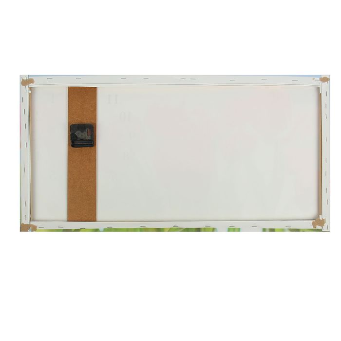 Часы настенные на холсте "Розовые тюльпаны", 40х76 см микс