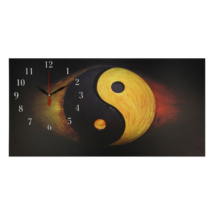 Часы настенные на холсте "Инь и Ян", 40х76 см, микс