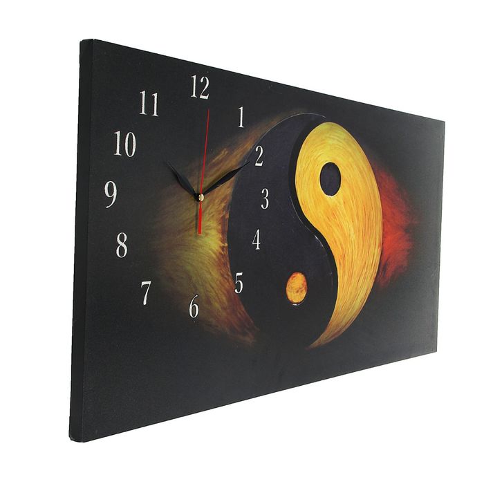 Часы настенные на холсте "Инь и Ян", 40х76 см, микс