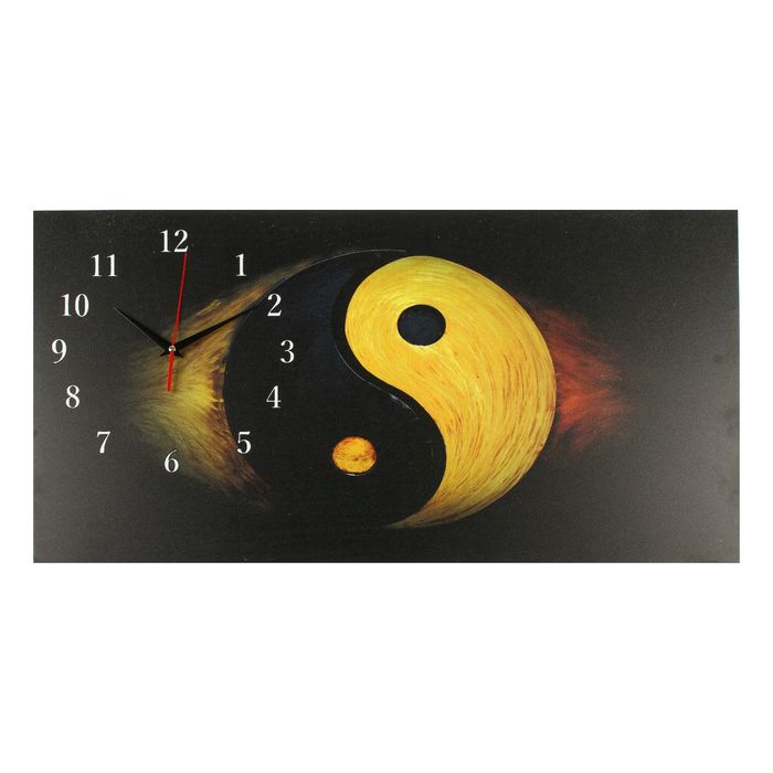 Часы настенные на холсте "Инь и Ян", 40х76 см, микс