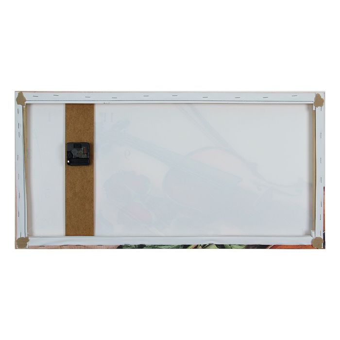 Часы настенные на холсте "Розы и скрипка", 40х76 см микс