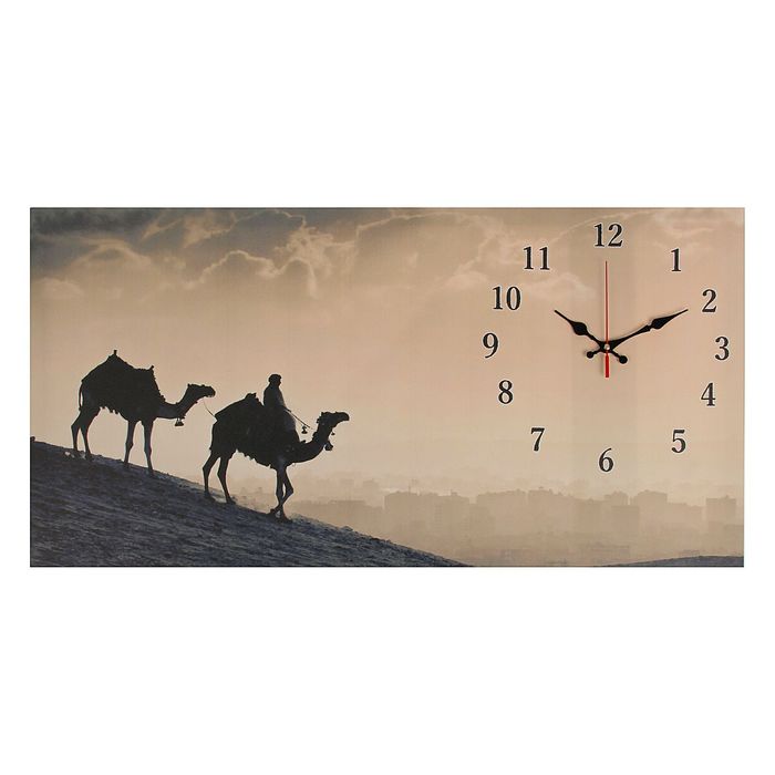 Часы настенные на холсте "Караван", 40х76 см микс