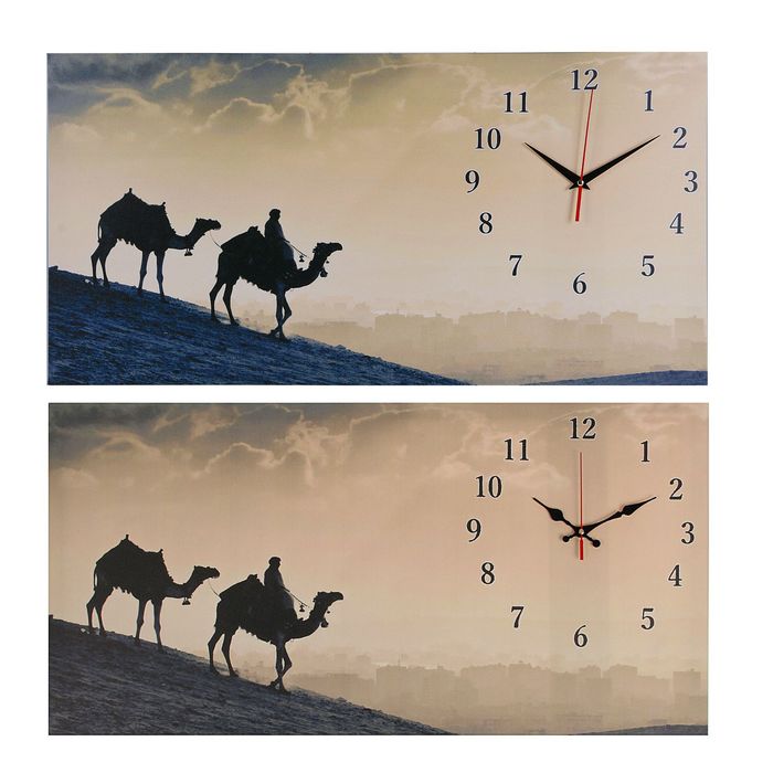 Часы настенные на холсте "Караван", 40х76 см микс
