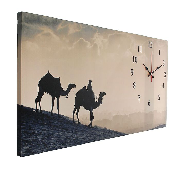 Часы настенные на холсте "Караван", 40х76 см микс