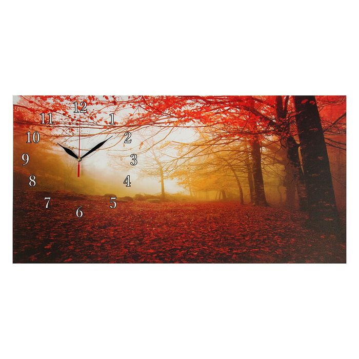 Часы настенные на холсте "Осенний лес", 40х76 см
