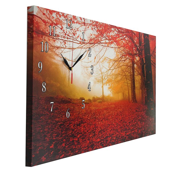 Часы настенные на холсте "Осенний лес", 40х76 см