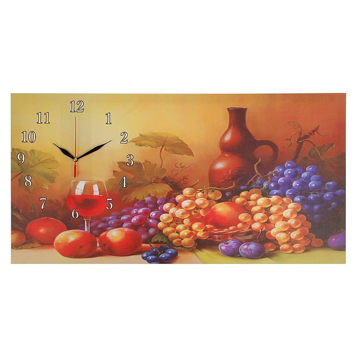 Часы настенные на холсте "Дары осени", 40х76 см микс