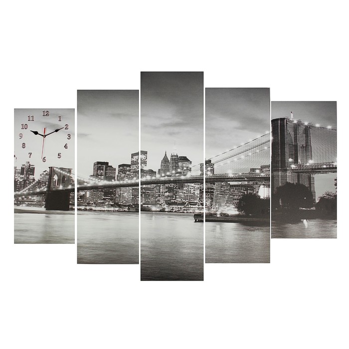 фото Часы настенные модульные «мост», 80 × 140 см сюжет