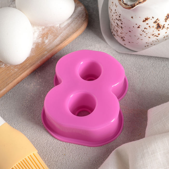 Форма для выпечки "Малая цифра восемь", цвета МИКС