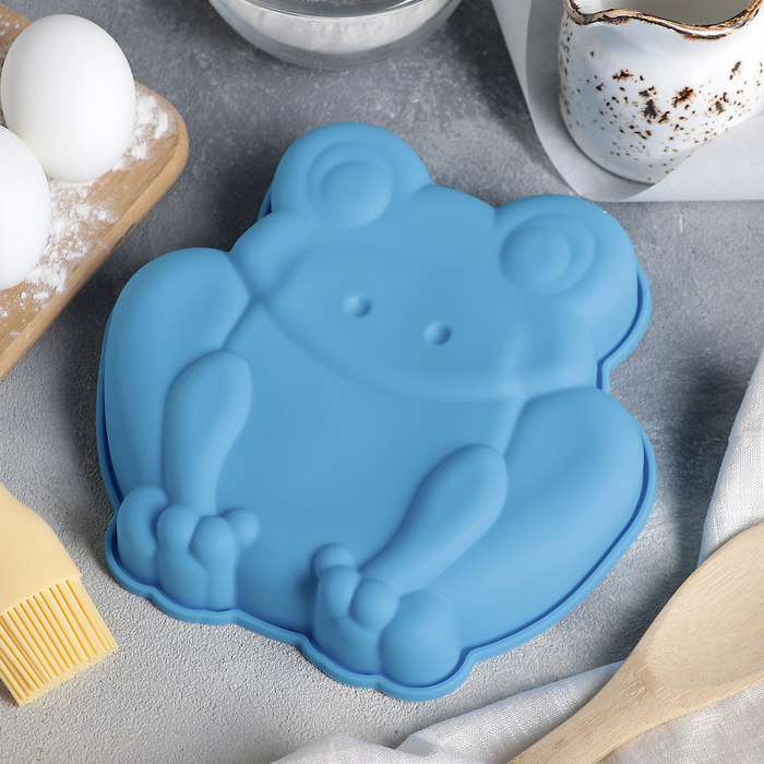 Форма для выпечки "Лягушка" 19,5х18,5х3,5 см, цвета МИКС