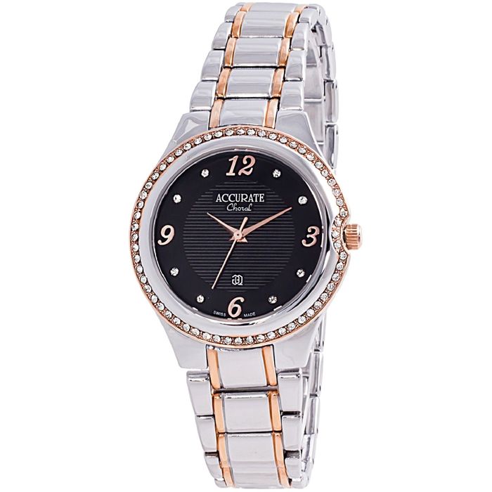 Часы наручные женские ACCURATE ALQ370SRGT black