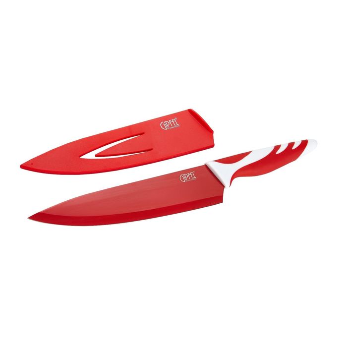 Нож поварской Rainbow 20 см, красная ручка