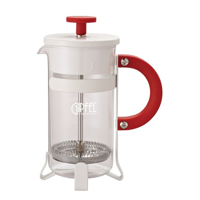 Чайник заварочный MILEBI 16,4х10,6х18,7 см, 0,8 л, белый с красной ручкой