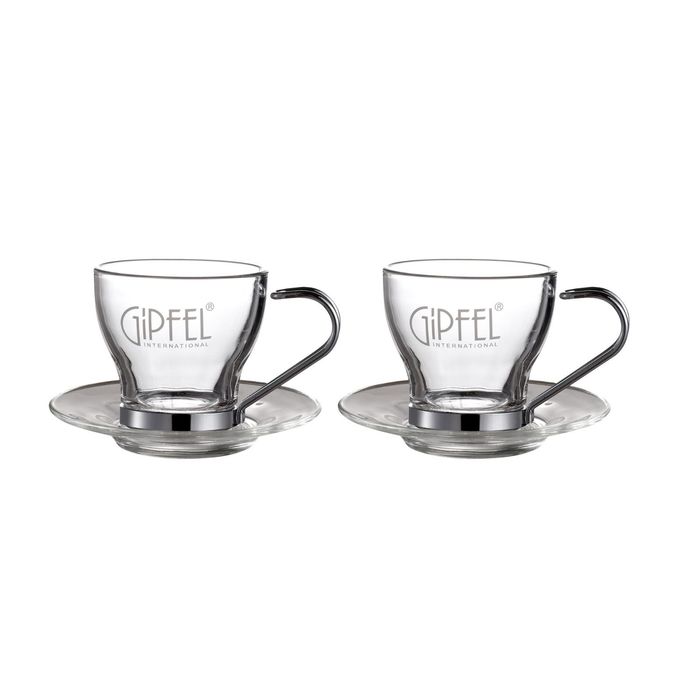 Чайный набор GLACIER: 2 чашки с блюдцами 0,105 л