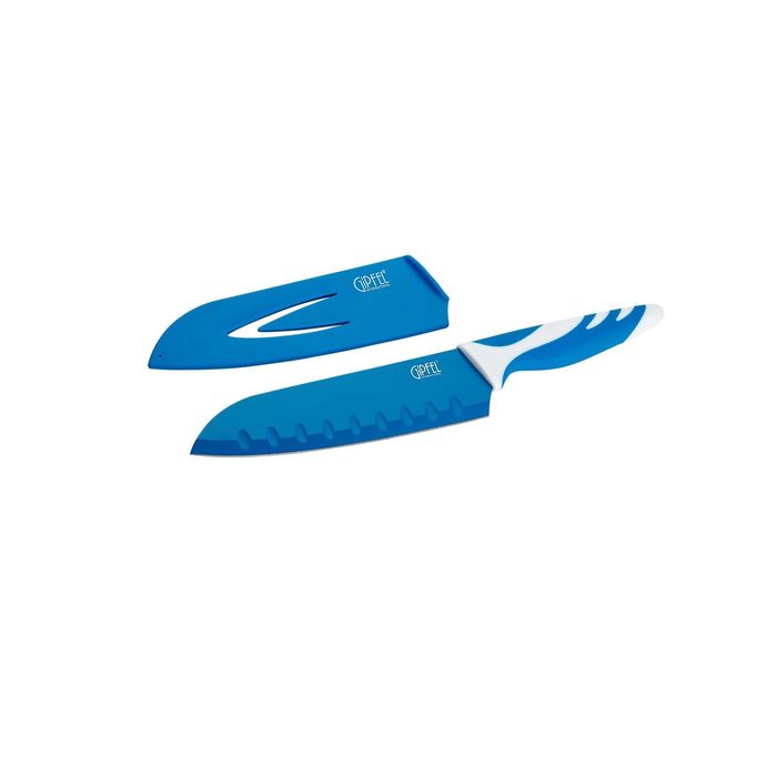 Нож Сантоку Rainbow 18 см, синяя ручка, цвет МИКС