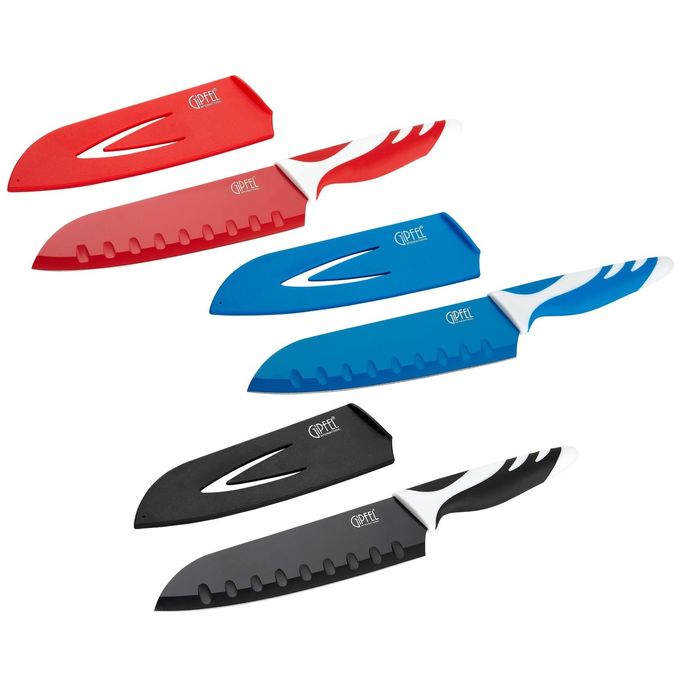 Нож Сантоку Rainbow 18 см, синяя ручка, цвет МИКС