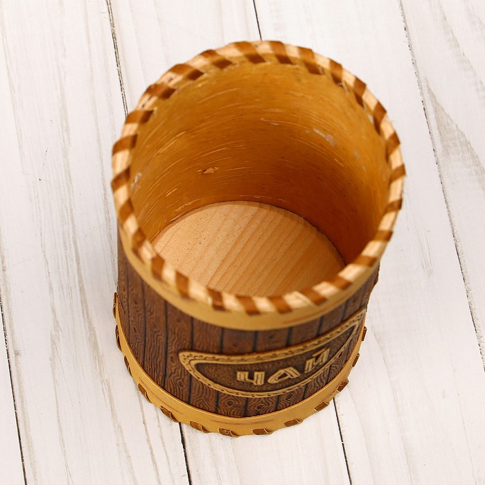 Туес «Бочонок», чай, 8×11 см см, береста