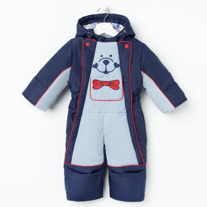 Комбинезон для мальчика, рост 80 см, цвет синий/серый Ш-0041_М