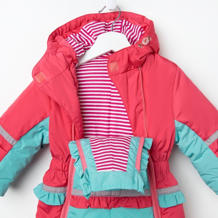 Комбинезон для девочки, рост 80 см, цвет коралловый Ш-0039_М