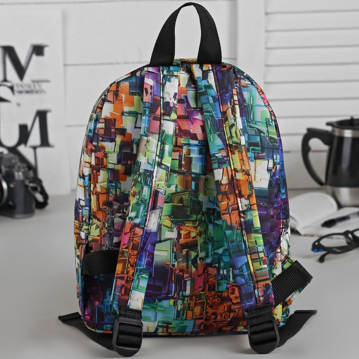 Рюкзак на молнии, 1 отдел, наружный карман, разноцветный