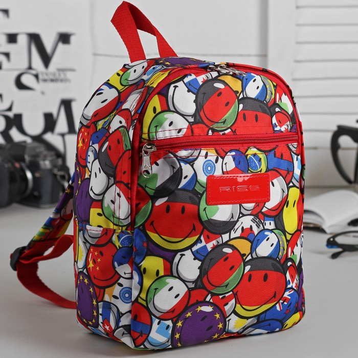 Рюкзак на молнии, 1 отдел, наружный карман, разноцветный