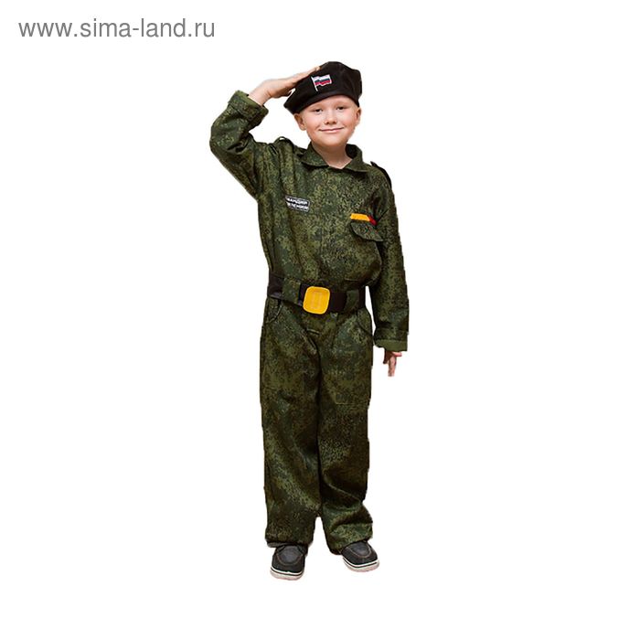 фото Карнавальный костюм "спецназ", берет, комбинезон, пояс, 5-7 лет, рост 122-134 см бока