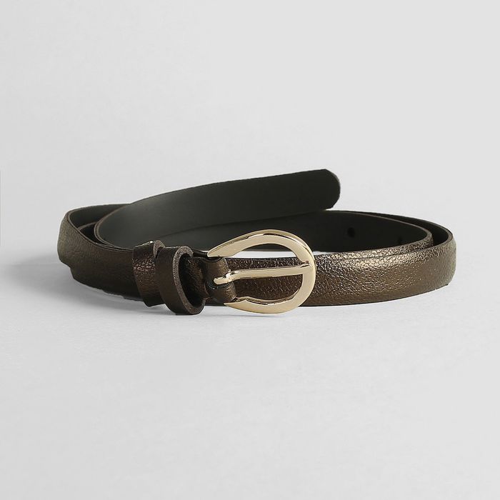 Ремень женский, ширина 1.5 см, гладкий, цвет коричневый